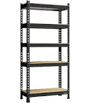 5 Tier Wire Shelving Unit 1250Lb Capacity Black