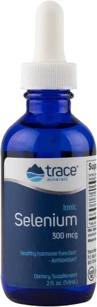 Trace Minerals Liquid Ionic Selenium 300 mcg - Supports Immunity & Thyroid Health - 2 fl oz