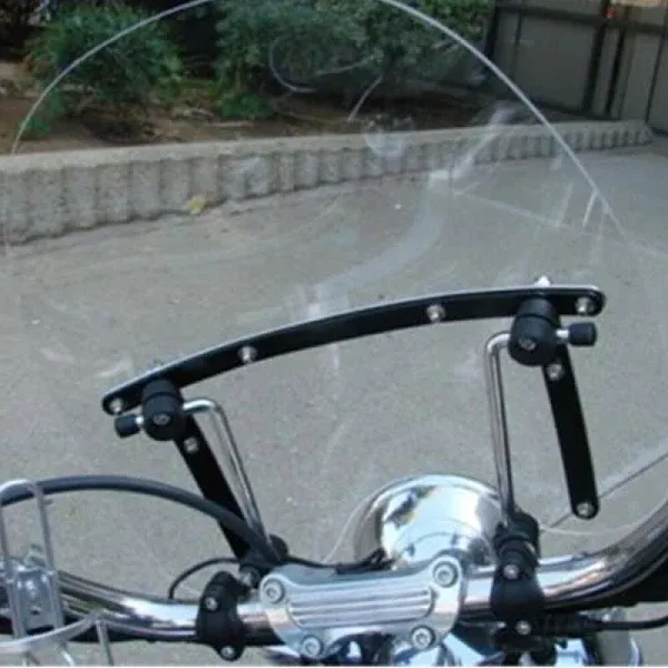 Large 19"x17" Clear Windshield Compatible with Honda Magna Shadow Spirit Sabre Kawasaki Vulcan Vn Harley Davidson Sportster Dyna Glide Softail Suzuki Savage Intruder Volusia Boulevard Yamaha Cruiser