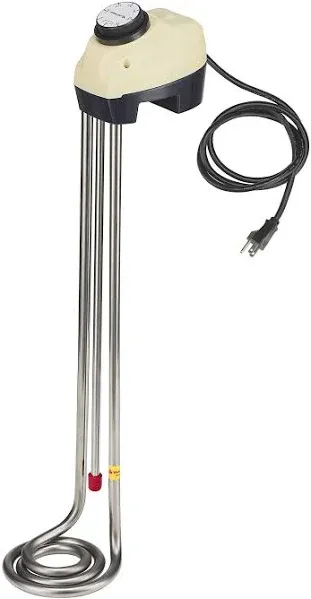 KD 1500W Immersion Bucket Water Heater, Auto Shutoff, WHITE / 1500 WATT