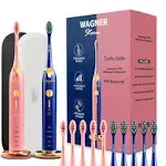 Wagner & Stern. Duette Series. 2 Electric Toothbrushes with Pressure Sensor. 5 Brushing Modes and 4 Intensity Levels, 10 Dupont Bristles, 2 Premium