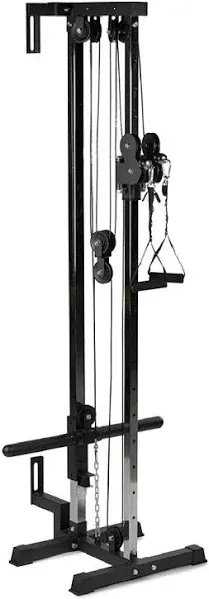 Titan Fitness Tall Wall Mounted Pulley Tower, 84.5&#034; Plate Loaded Cable Machine