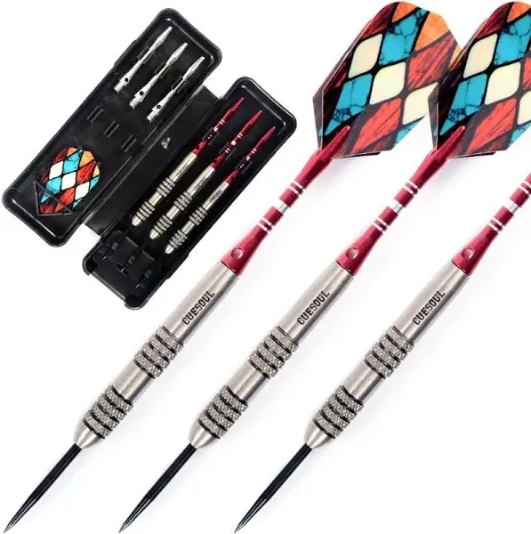 CUESOUL 22/24/26 Grams Tungsten Steel Tip Darts Set 95% Tungsten