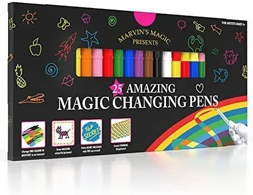 Marvin's Magic Amazing Colour Changing Magic Colouring Pens Set Create 3D Lettering