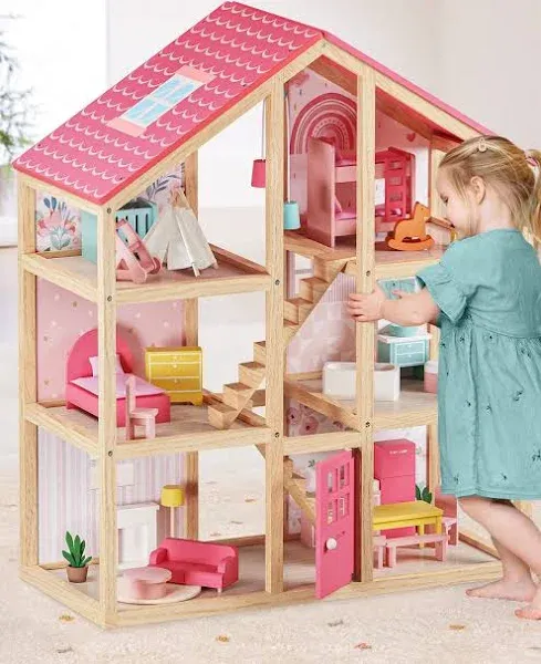 Tiny Land Love Dollhouse with 30 Furniture