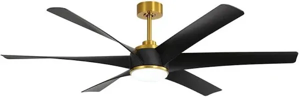 Breezary Ceiling Fan 65&#034; Indoor w/ LED Light Remote Control Hector II Gold/Black