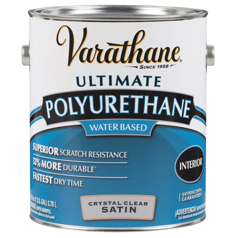 Varathane Water Based Interior Polyurethane, Crystal Clear, 1 gal