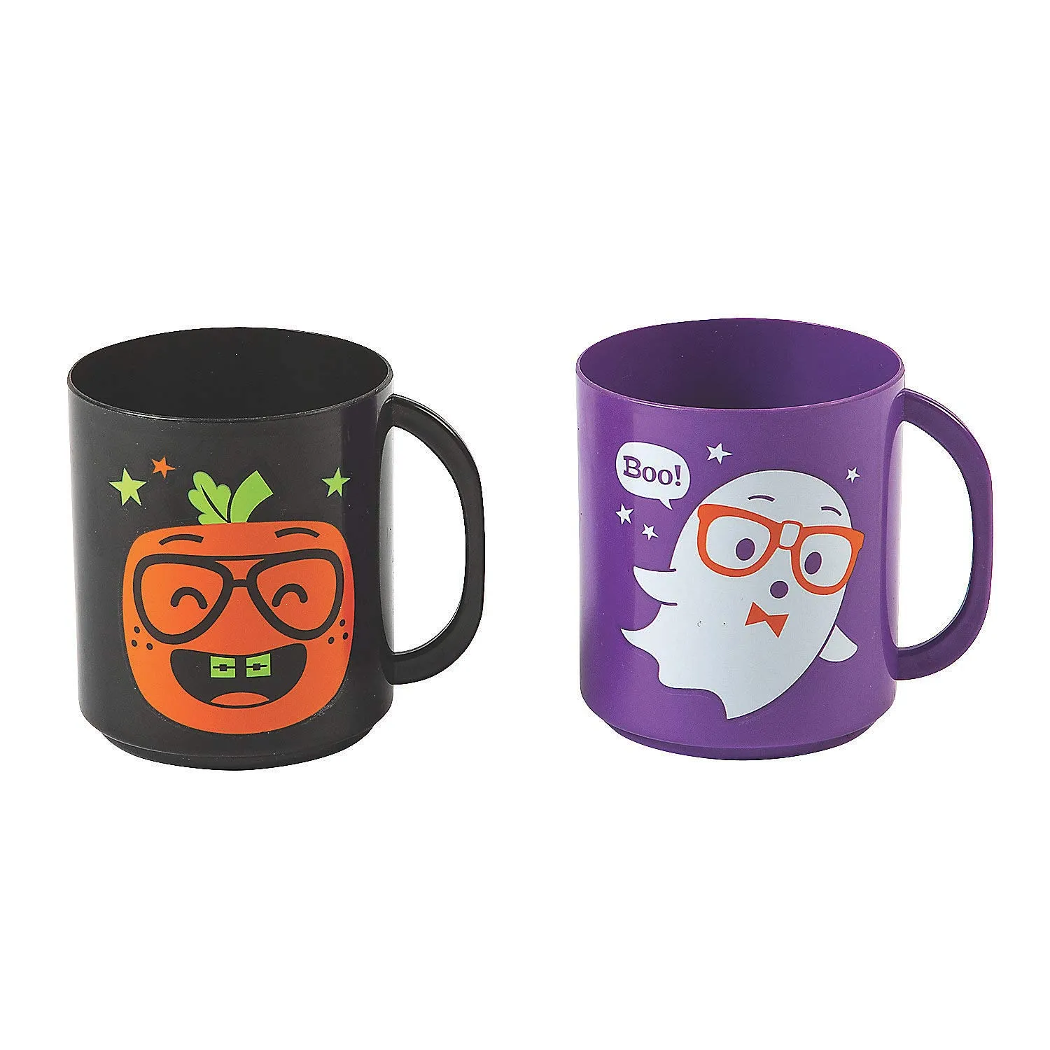 Small Halloween Character Plastic Mugs, Party Supplies, 12 Pieces