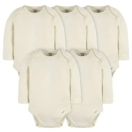 Gerber Onesies Brand Baby Girl Long Sleeve Bodysuits, 5 Pack, Sizes 0-3 Months - 6-9 Months