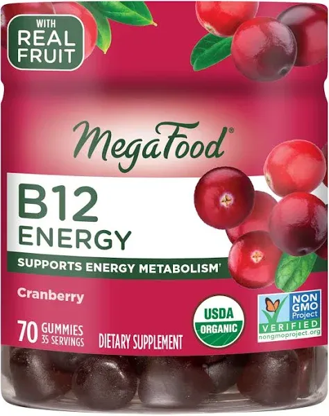 MegaFood B12 Energy Cranberry 70 Gummies