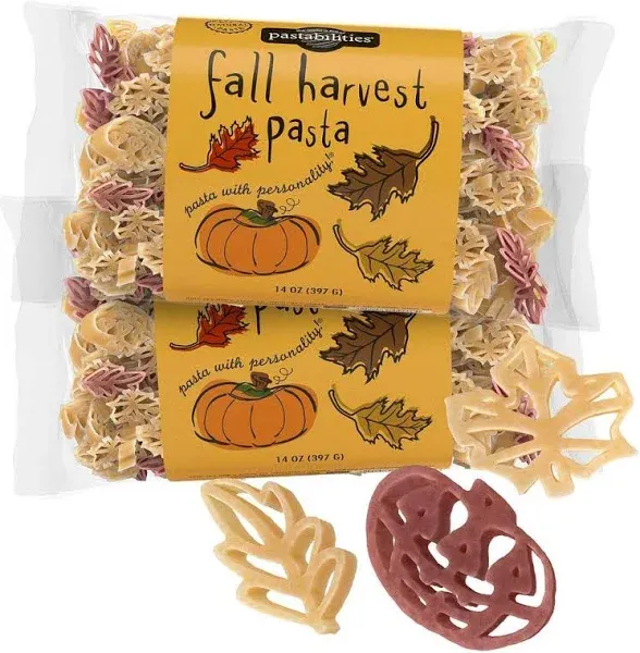 Pastabilities Fall Festival Pasta, Fun Shaped Pumpkin and Leaf Noodles for Kids and Holidays