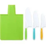 Tovla Jr Kids Kitchen Knife and Foldable Cutting Board Set - Green - Green