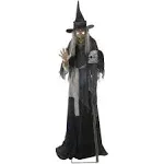 Seasonal Visions Animated Lunging Haggard Witch Halloween Decoration - 6 ft