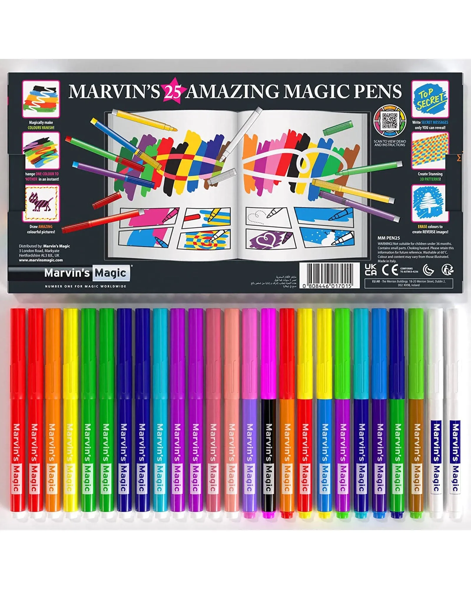 Marvin's Magic Amazing Colour Changing Magic Colouring Pens Set Create 3D Lettering