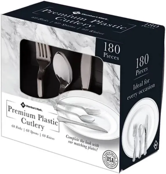 Member&#039;s Mark Premium Silver-Look Cutlery Combo (180 ct.)