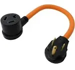 AC Works [S6501030-018] 1.5ft 6-50P 50A Welder Plug to 10-30R 3-Prong Dryer Outlet