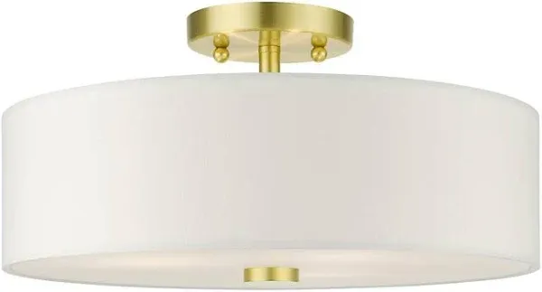 Livex Lighting Meridian 3 Light Flush Ceiling Light Fixture 51054-91