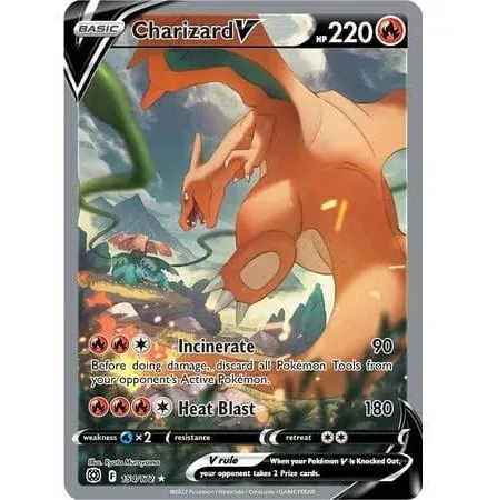 Pokemon Sword & Shield Brilliant Stars Ultra Rare Charizard V #154 Trading Card Game