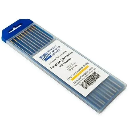 10-pk tig welding 1.5% lanthanated tungsten electrodes Wl15 gold tip wla15 tungsten electrode 3.2mm