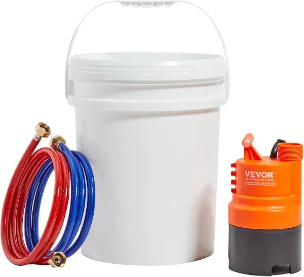 VEVOR Tankless Water Heater Flushing Kit, Includes Efficient Pump &amp; 5 Gallon Pai