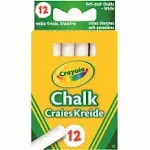 CRAYOLA Anti-Dust White Chalk 12 Count (Pack of 1) | Smooth Texture Makes...