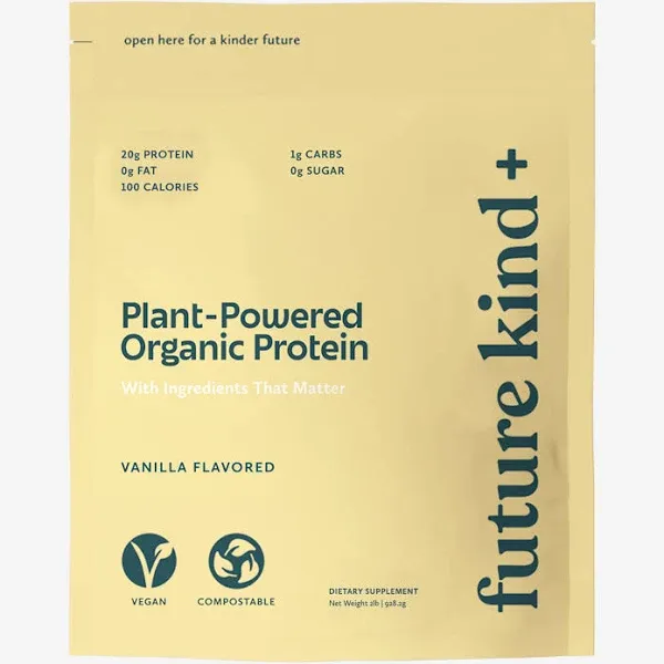 future kind + Vegan Chocolate Protein Powder,  20g Servings  2lb