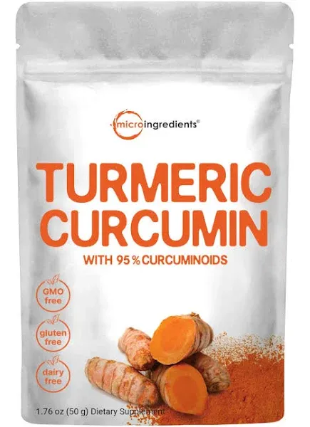 Micro Ingredients Organic Curcumin 95% (Turmeric Extract) Powder, 50 Grams