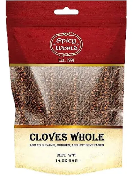 Spicy World Whole Cloves Bulk 14 Oz Bag - Premium Quality - Great for Foods,... 