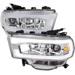 For Ram 4500 2019-2024 Spec-D Chrome LED DRL Bar Projector Headlights