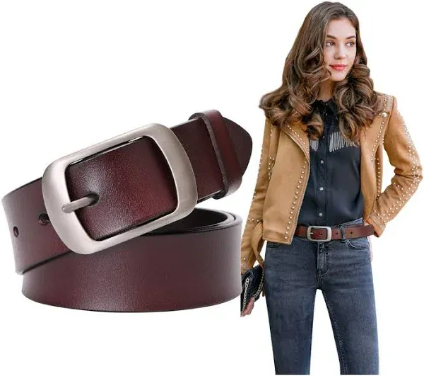 SUOSDEY Women's Soft Leather Waist Belt