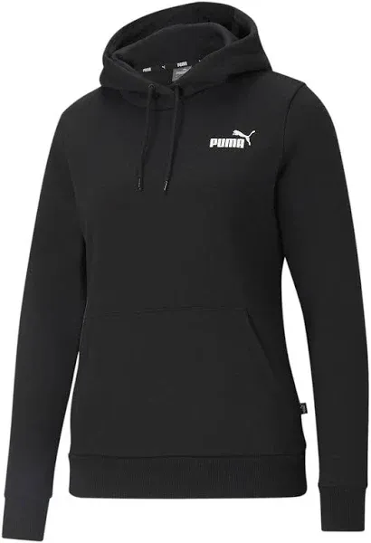 Puma Essentials Womens Logo Hoodie Drawstring Black Medium 