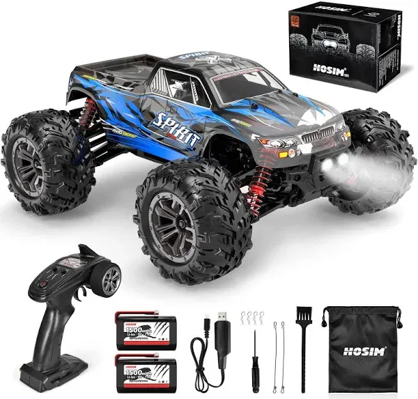 Hosim RC Car 1:16 All Terrain 4WD RC Monster Truck 40+ km/h Buggy Fast Remote Control Racing Cars for Adults and Children (Blue)