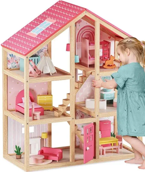 Tiny Land® Love Dollhouse with 30 Furniture