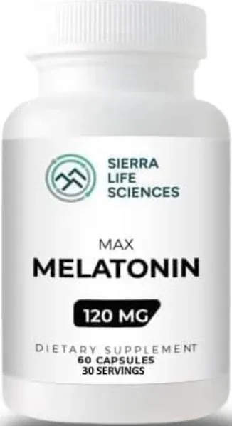 120 mg High Dosage Melatonin Max in Easy-to-Swallow Capsules - 30 Servings (Pack of 2)