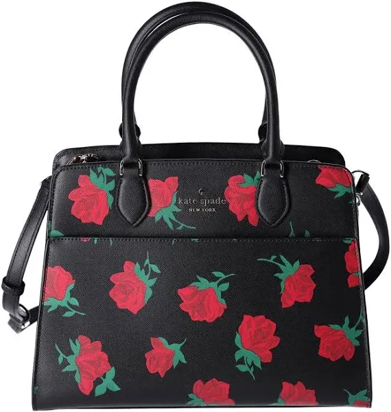 Kate Spade Madison Rose Toss Printed Leather Satchel