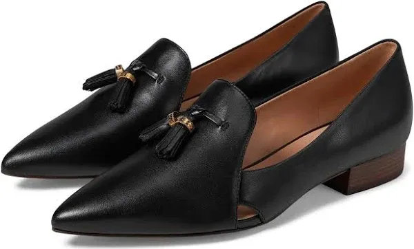 COLE HAAN Vanya Tassel Flat Shoe Women&#039;s Size US 7.5 B Black Leather