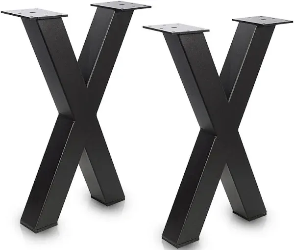 16 Inch Coffee Table Legs X-Shape Bench Legs Metal Table Legs Desk Legs DIY Furniture Legs, Set of 2, Black