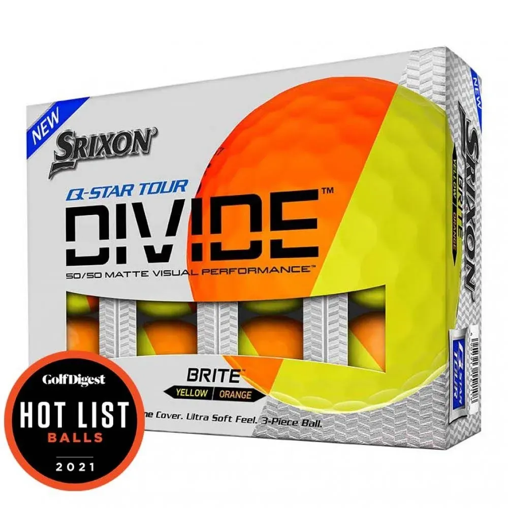 Srixon Q Star Tour Divide Golf Balls - Orange / Yellow