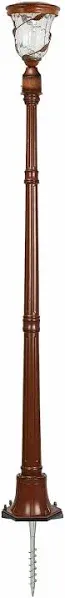 Flora Bulb Solar Light Wall/pier/3" Fitter Mount with 5ft Post Antique Bronze Dusk to Dawn Lights Energy Efficient