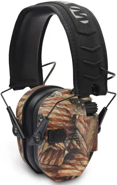 Walker&#039;s Razor Slim Electronic Shooting Muff (American Flag), Hearing Protection