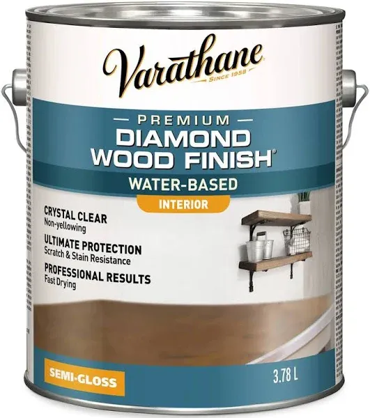 Varathane Water Based Interior Polyurethane, Crystal Clear, 1 gal