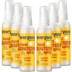 Everyone Hand Sanitizer Spray, 2 Ounce (Pack of 6), Coconut and Lemon, Plant Derived Alcohol with Pure Essential Oils, 99% Effective Against Germs