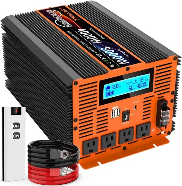 JARXIOKE 4000 Watt Power Inverter, 12V DC to 110V 120V Converter NEW