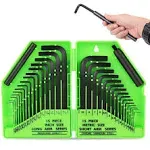 SWANLAKE 32PCS Hex Key Set, Allen Wrench Set Inch/Metric MM(0.7mm-10mm) SAE(0.02