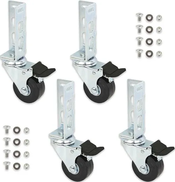 4pc - 3" Storage Rack Caster Wheels (Adapts to Boltless Self Locking Shelving Racks) HT-2205