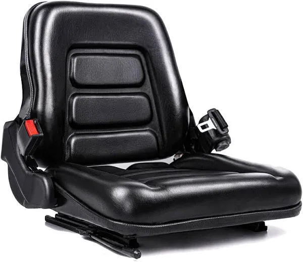 Universal Tractor Seat w/180° Adjustable Backrest Angle, Armrests and Seat Belts