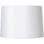 White Fabric Medium Hardback Lamp Shade 15" Top x 16" Bottom x 11" High (Spider) Replacement with Harp and Finial - Springcrest