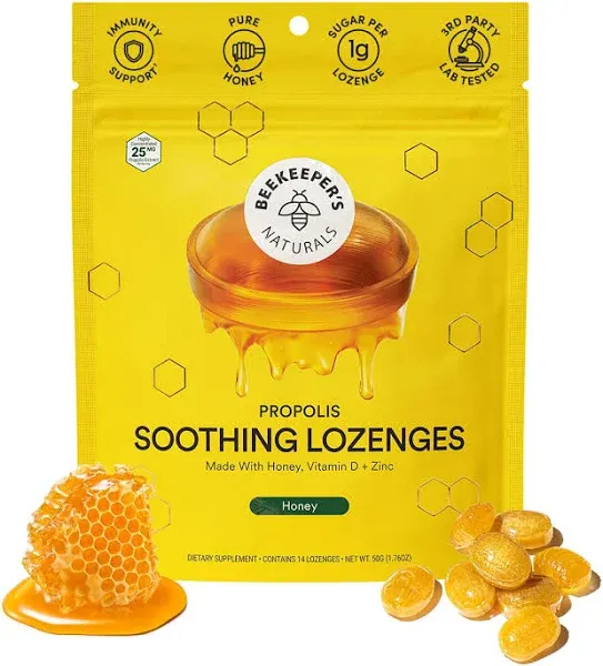 BeeKeeper's Naturals Soothing Lozenges Propolis Honey