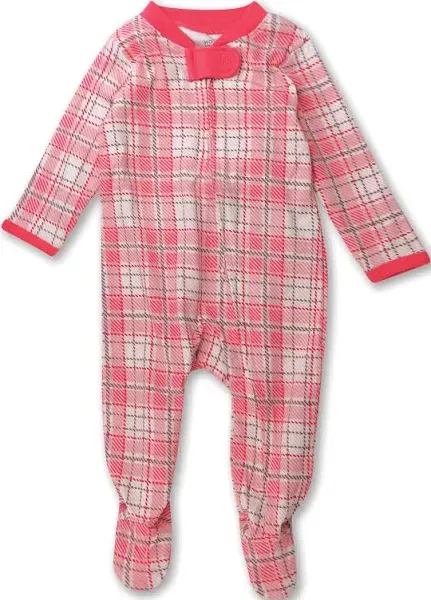 HonestBaby Baby Girls' Sleep N' Play One-Piece Zip-Front Footed Pajamas