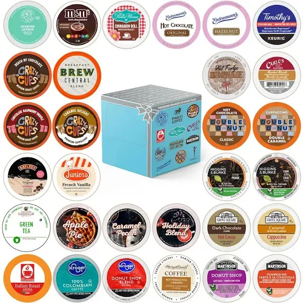 Keurig K-Cup Brewers Coffee, Tea, Cappuccino and Hot Chocolate Variety Sampler